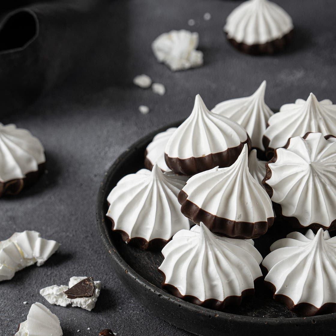 Chocolate Dipped Swiss Meringue Kisses