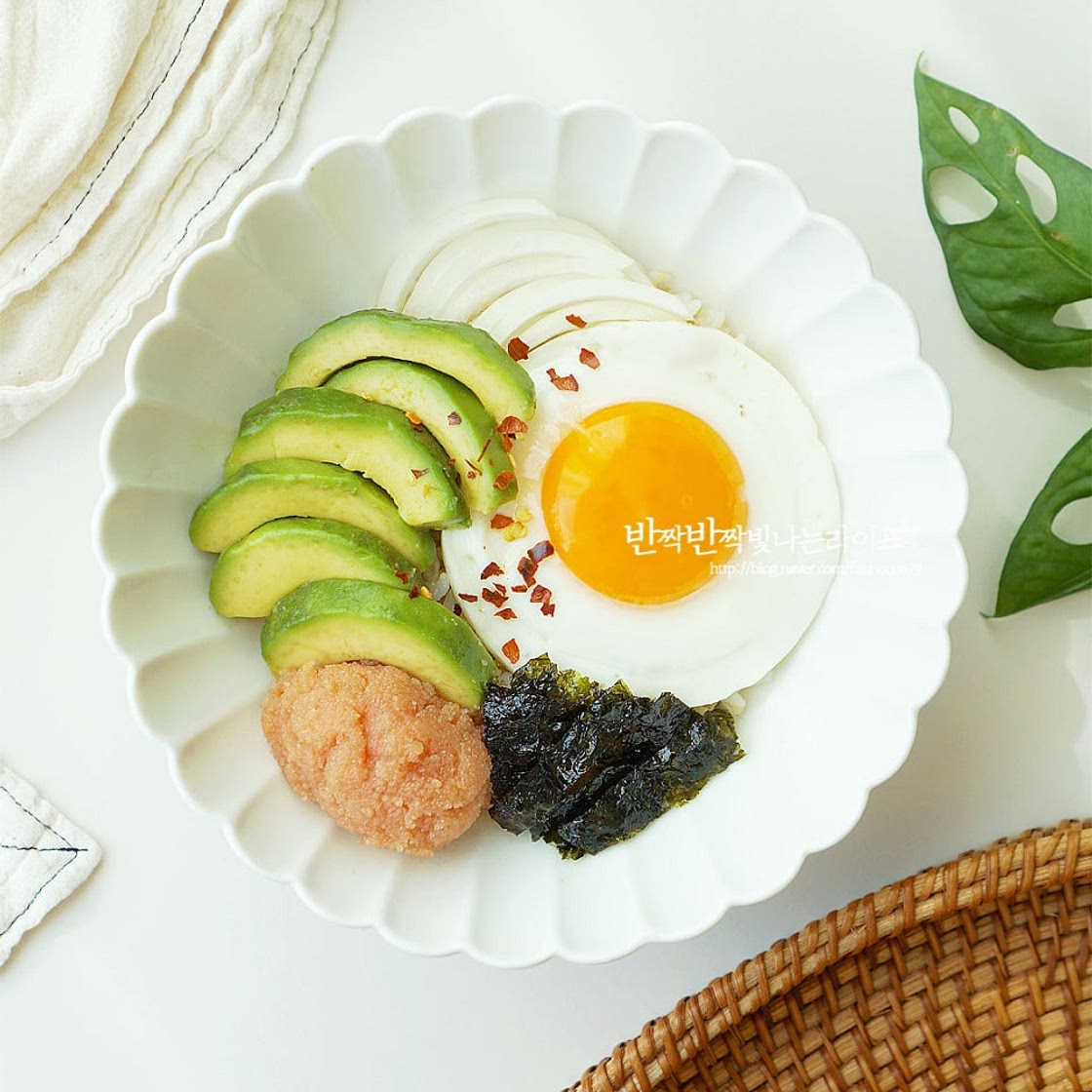 명란 아보카도 덮밥 레시피 아보카도 명란 비빔밥