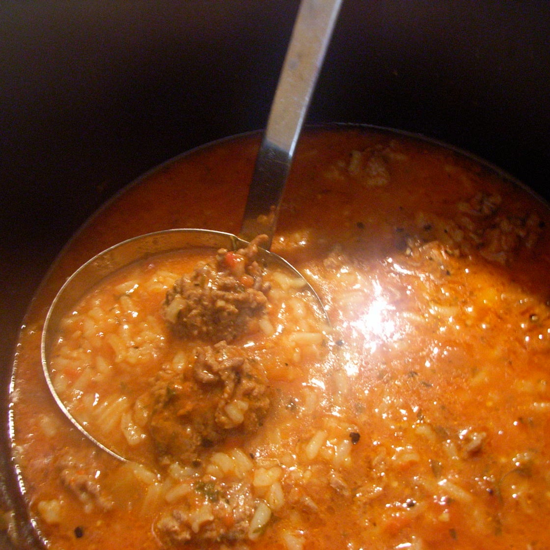 Lebanese Lamb Meatball and Rice Soup