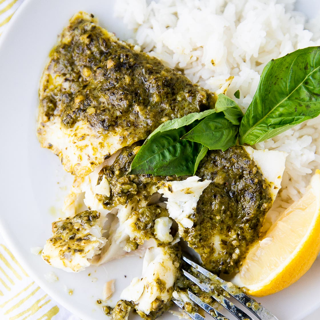 Oven Baked Cod with Pesto
