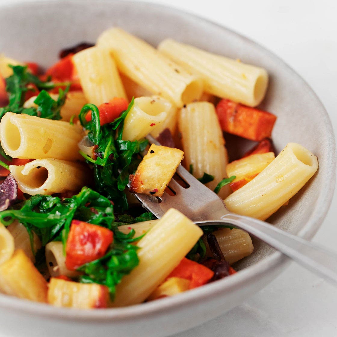 Favorite Winter Balsamic Roasted Vegetable Pasta