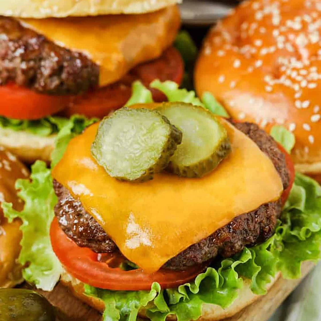 Air Fryer Hamburgers