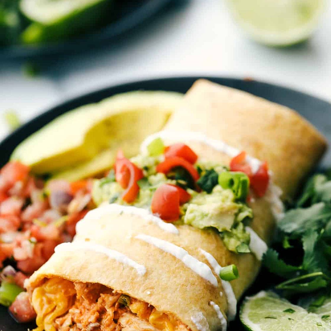 Chicken Chimichangas {Baked or Pan Fried}