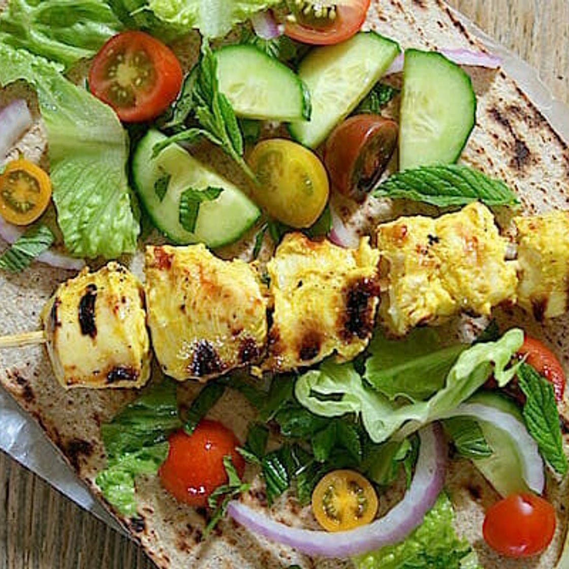 Grilled Chicken Kebab Wraps