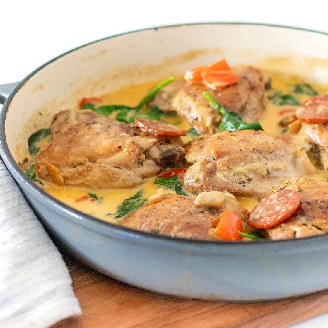 Creamy Chicken Thighs with Chorizo