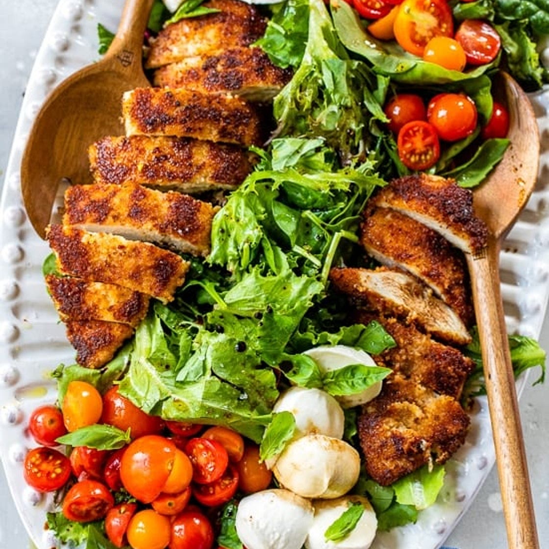 Chicken Cutlet Caprese Salad