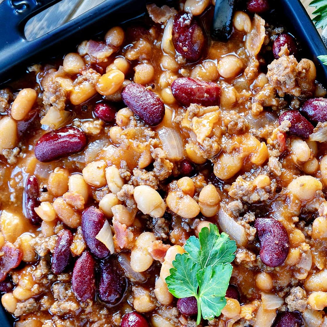 The BEST Slow Cooker Cowboy Beans