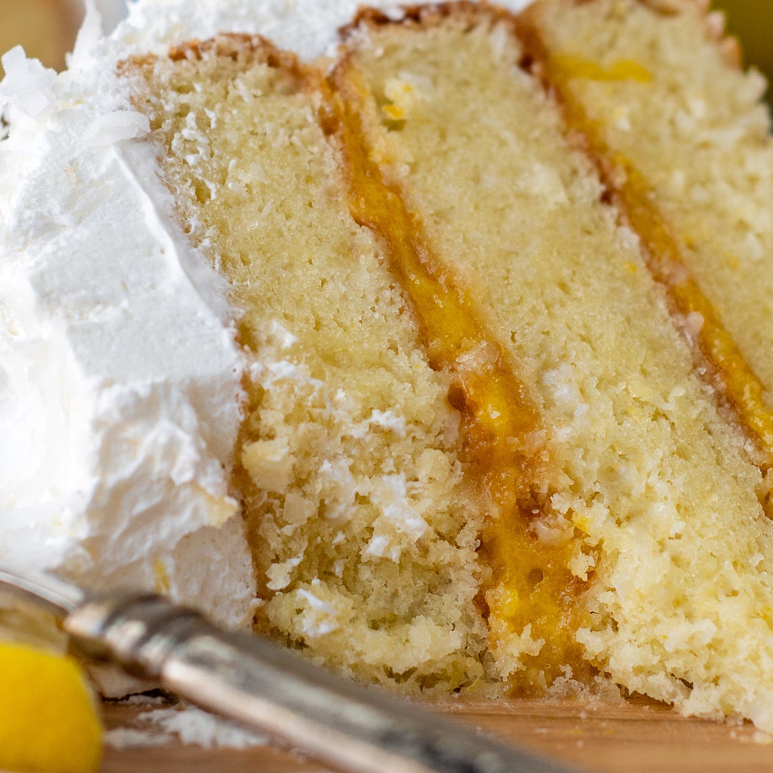 Extra Moist Gluten-Free Coconut Lemon Curd Cake