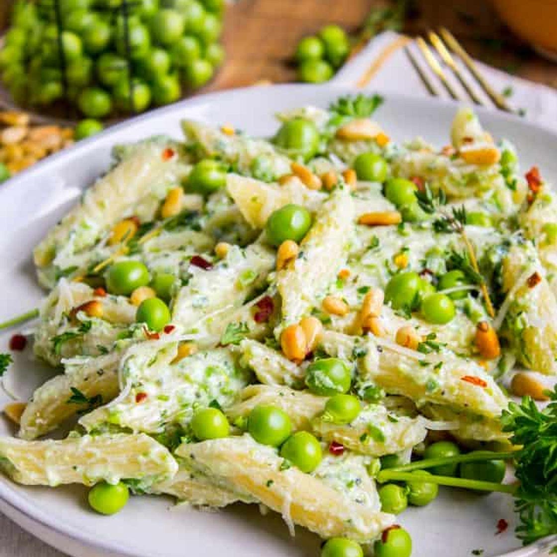 Lemon Ricotta Pasta with Fresh Peas