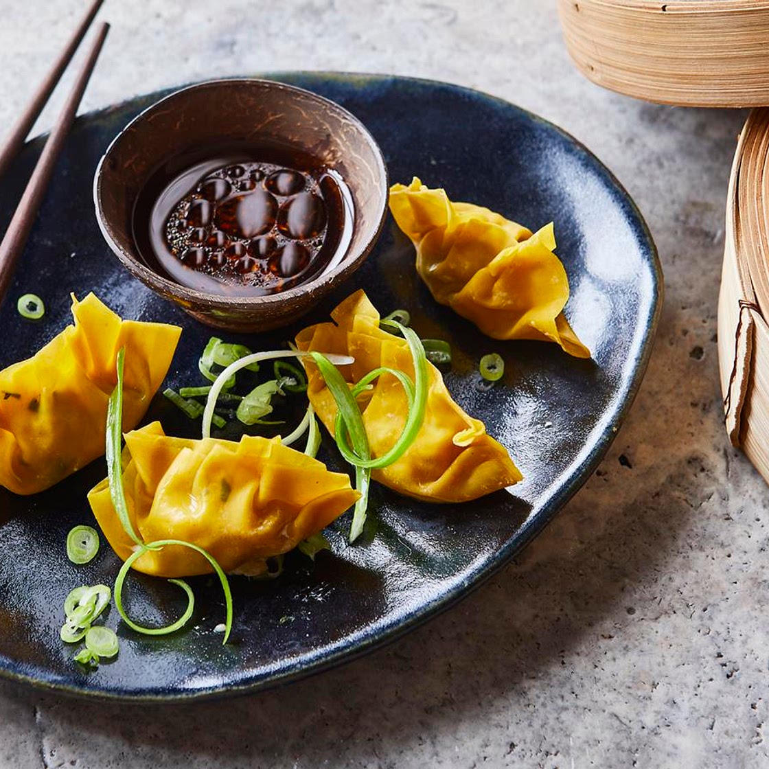 Steamed prawn gyoza