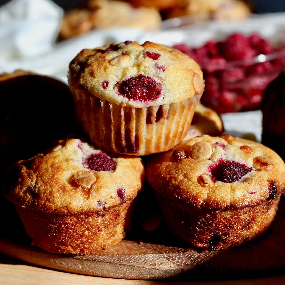 Raspberry White Chocolate Muffins