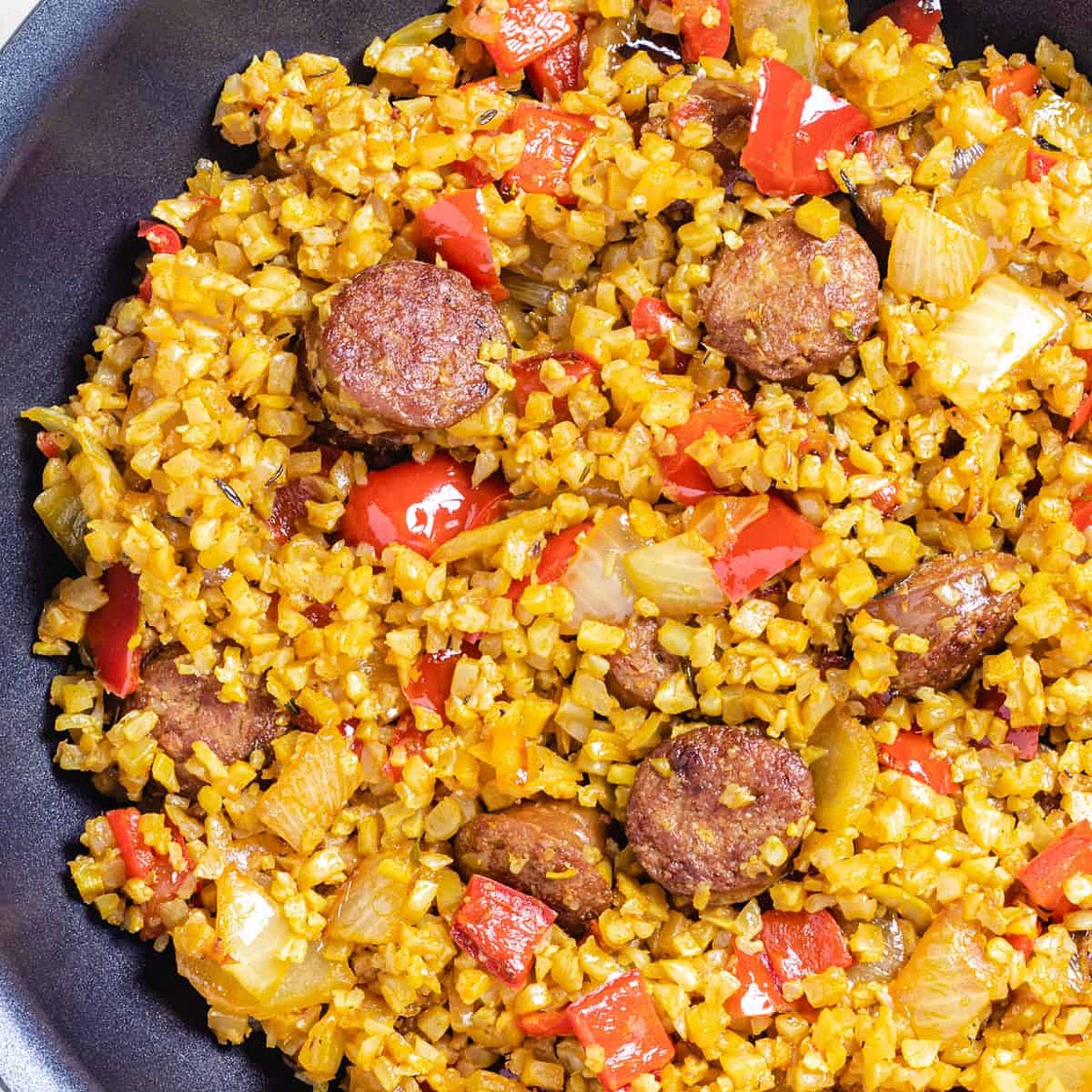 Sausage and Cauliflower Rice Skillet