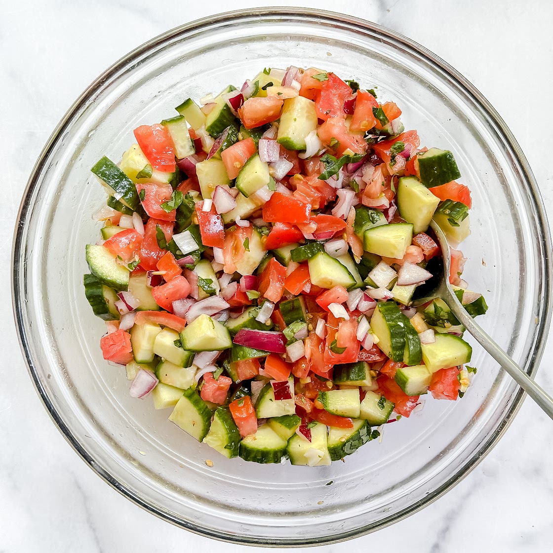 Italian Cucumber and Tomato Salad (Gluten Free, Vegan)