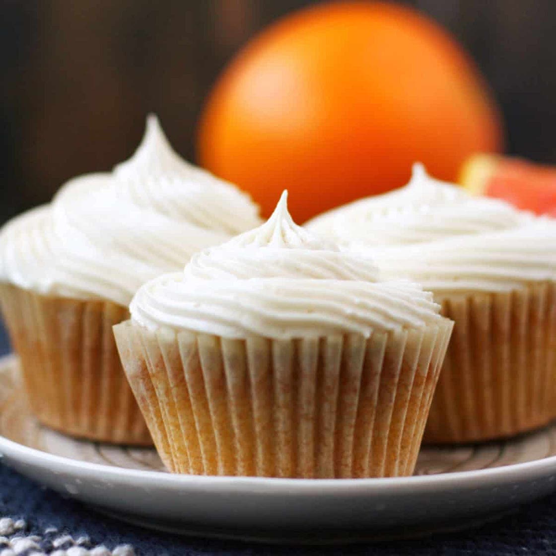 Light and Fluffy Vegan Orange Cupcakes