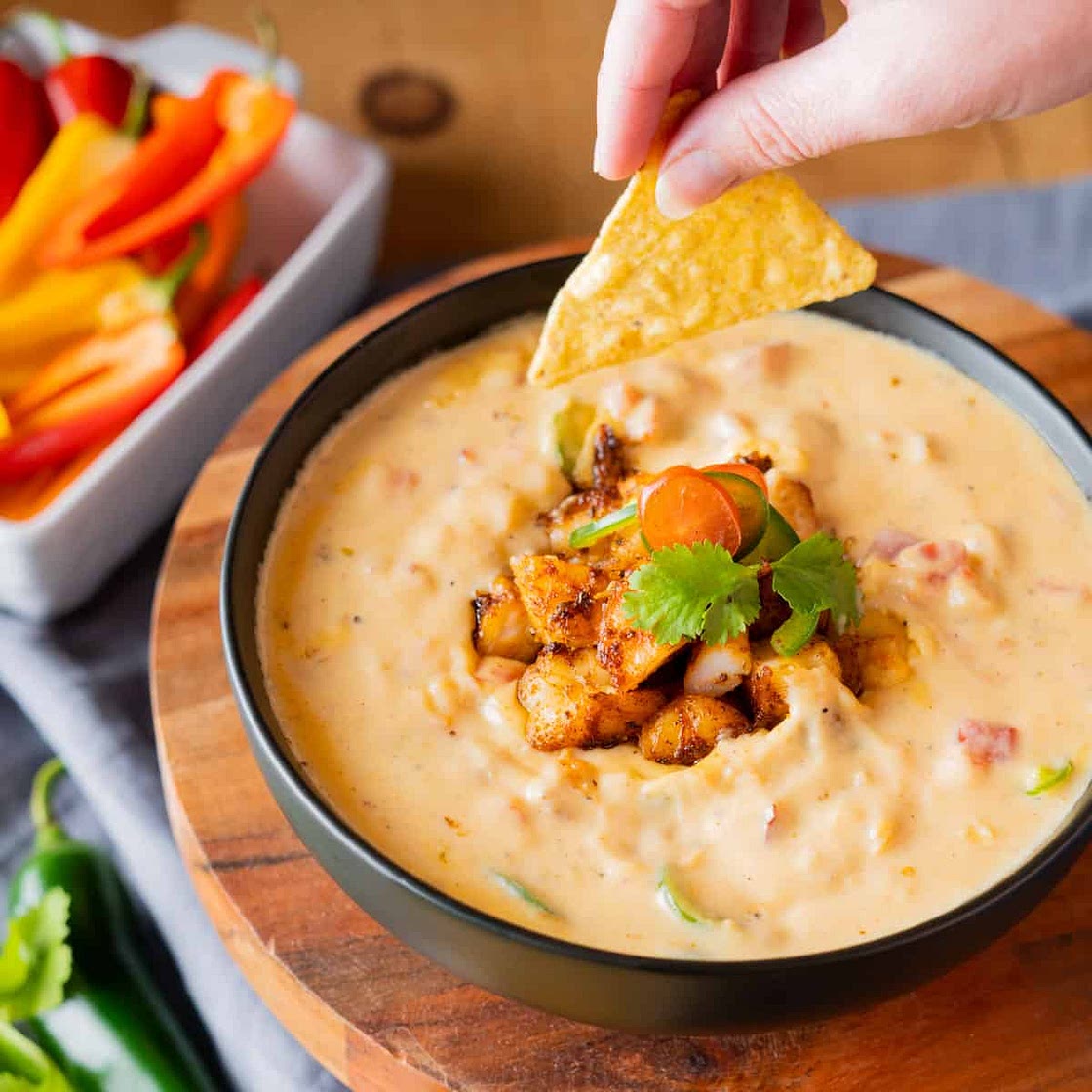 Spicy Jalapeno Shrimp Queso