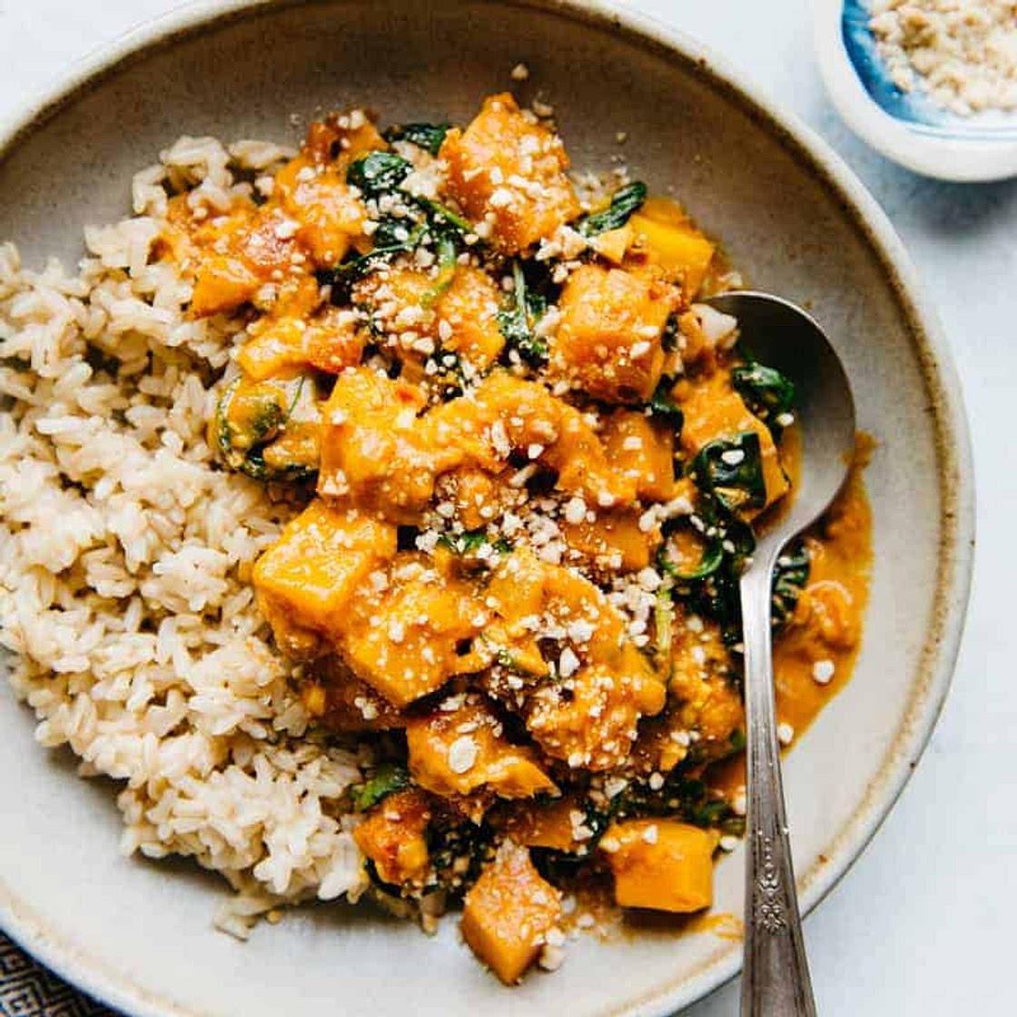 Vegan Butternut Squash Curry with Spinach