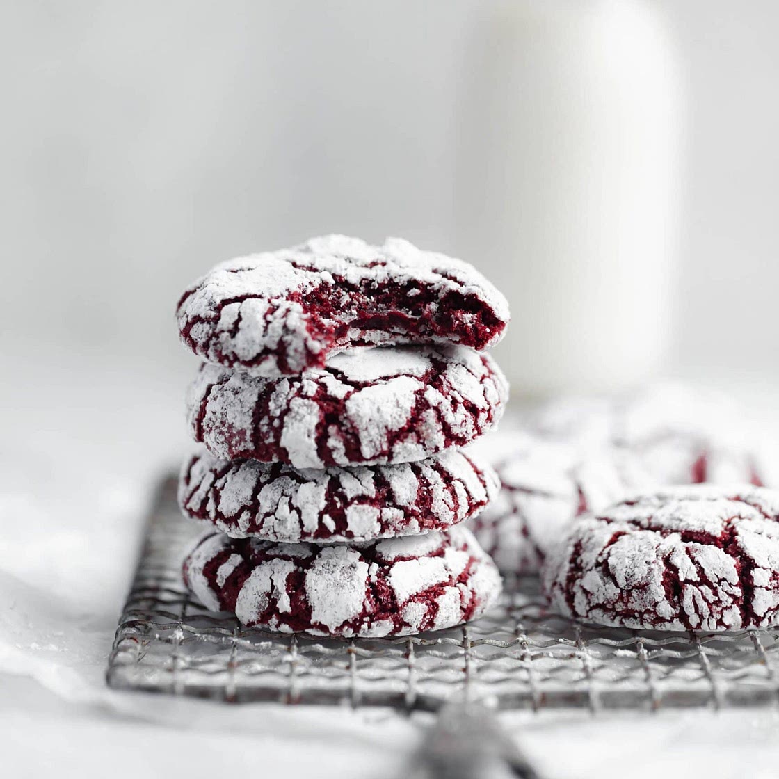 Red Velvet Crinkle Cookies