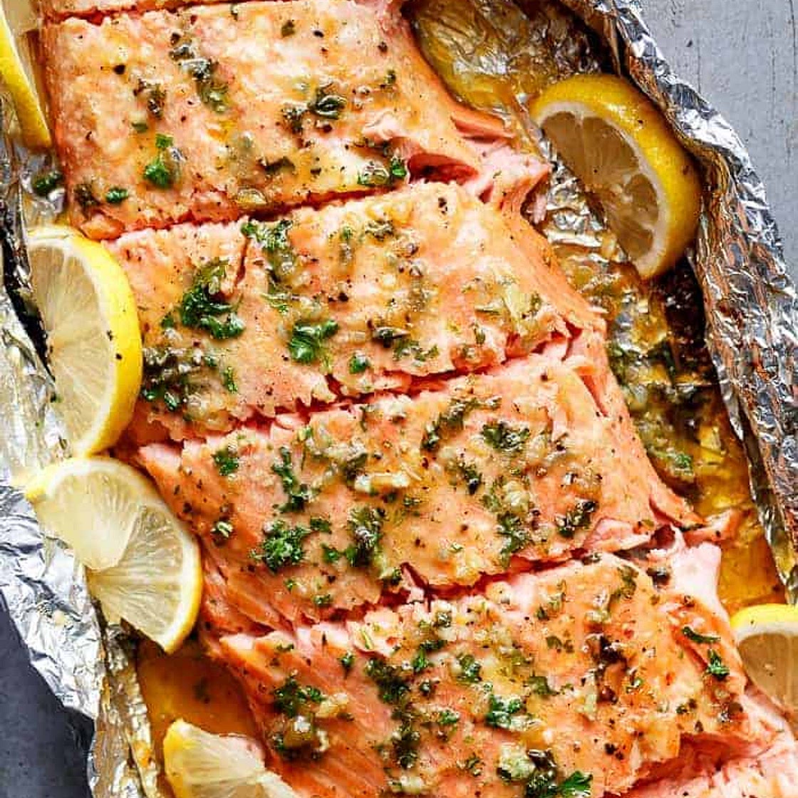 Honey Garlic Butter Salmon In Foil