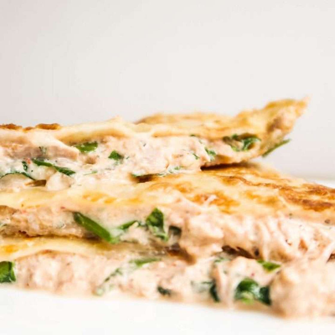 10-Minute Tuna Melt Quesadilla With Sriracha Sauce