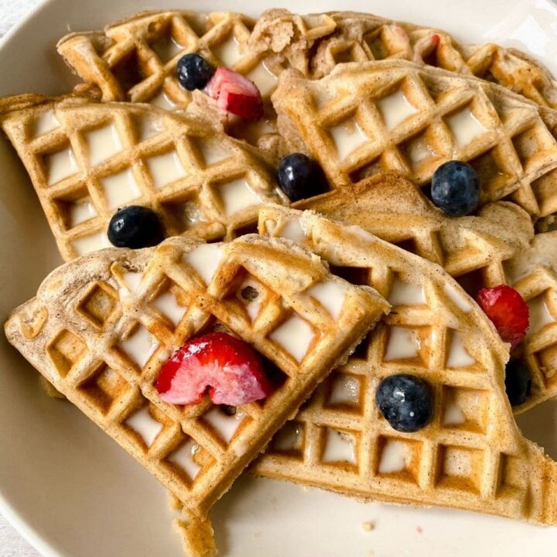 Homemade Tres Leches Waffles with Easy Syrup