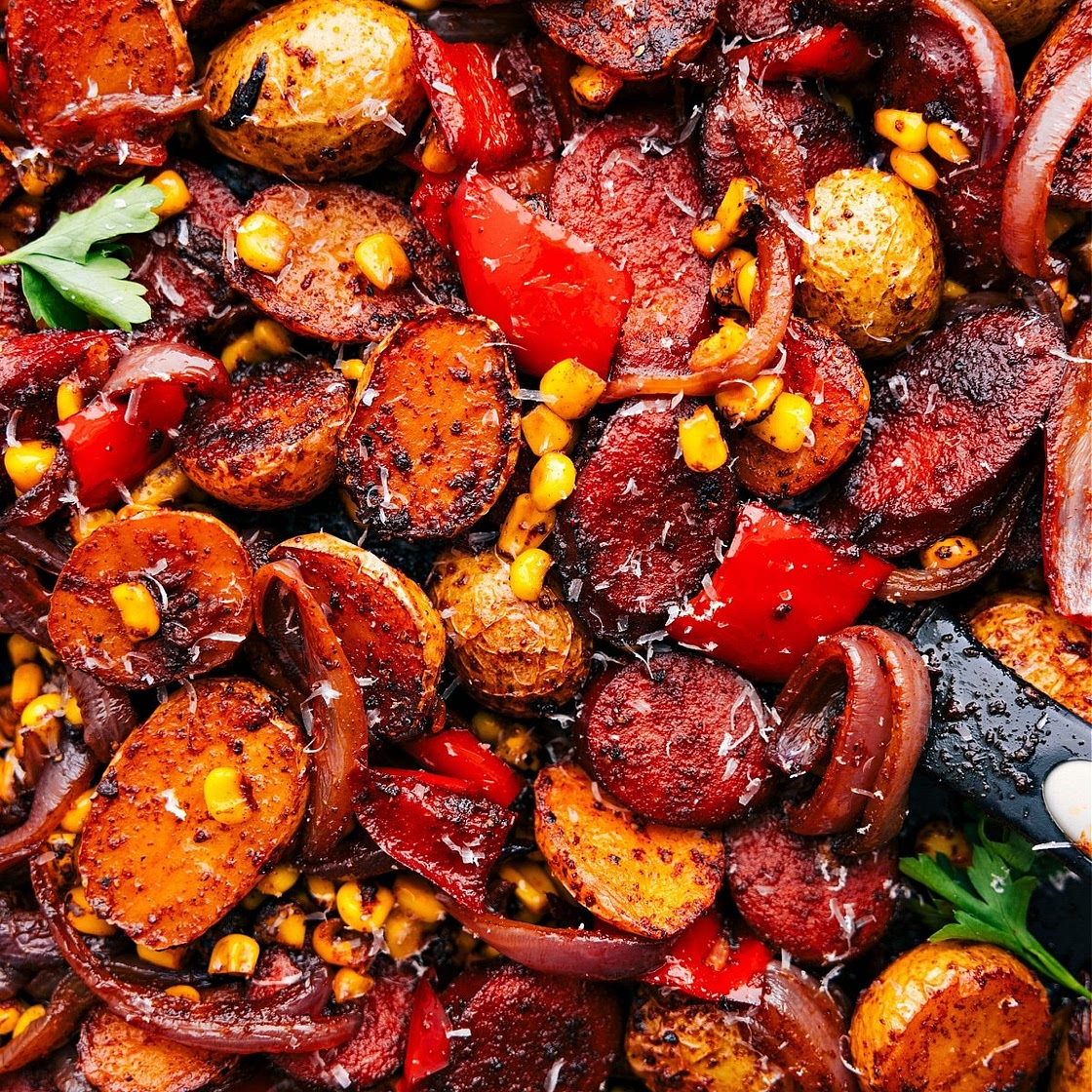 One Skillet Smoked Sausage And Potatoes