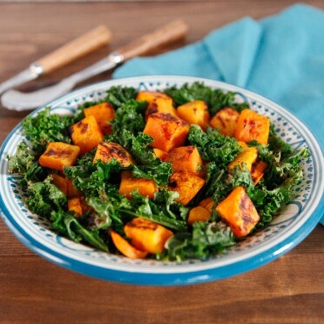 Butternut Squash and Crispy Kale Bake