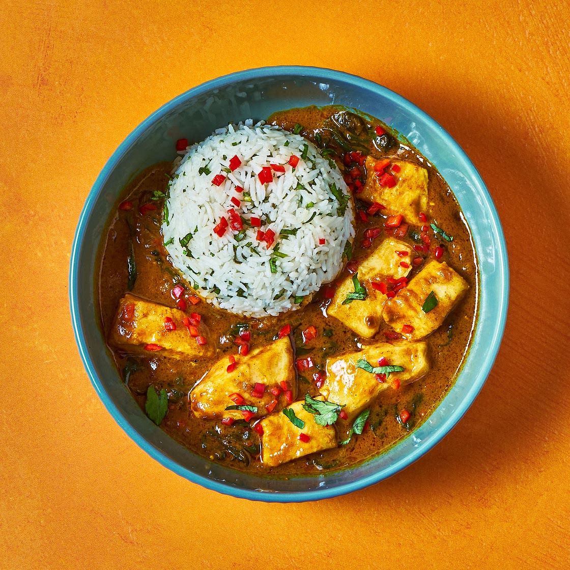 Goan-Style Basa & Spinach Curry With Coriander Rice