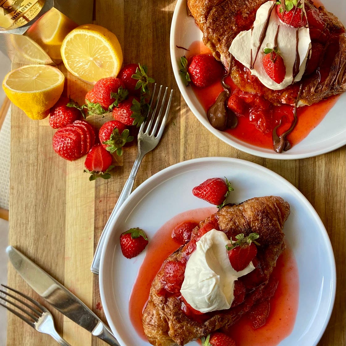 Strawberries & Cream Croissant French Toast