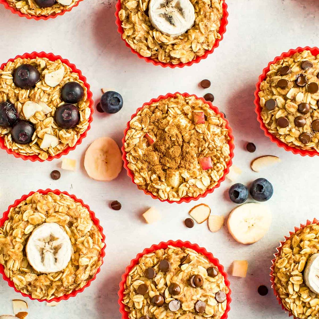 Baked Oatmeal Cups (4 Variations)