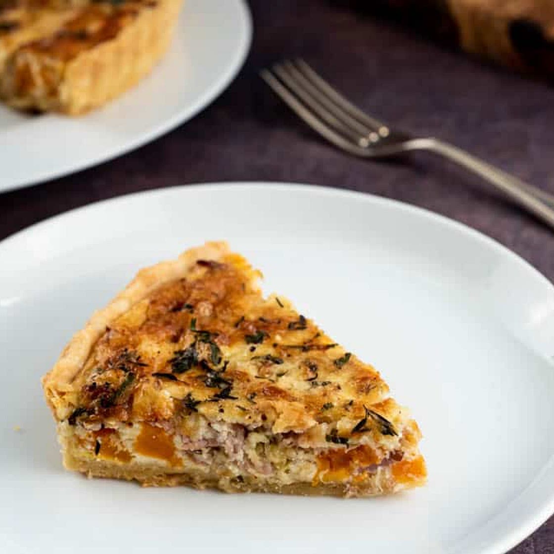 Leek And Squash Quiche Recipe With Bacon and Cheese