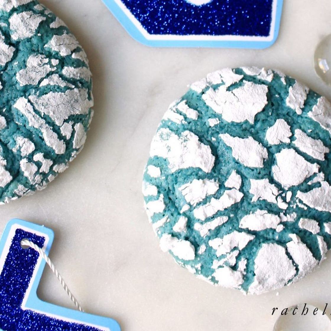 Blue Crinkle Cookies Recipe for Chanukah