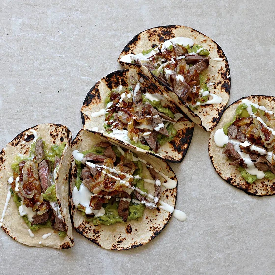 Skirt Steak Wraps with Guacamole