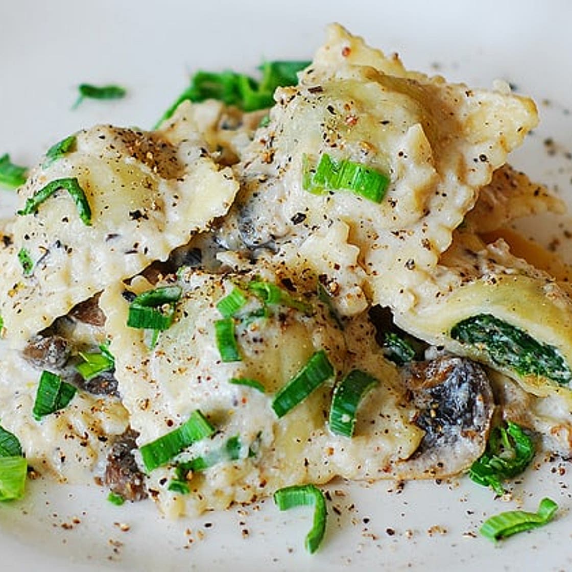 Homemade Ravioli with Goat Cheese and Spinach Filling