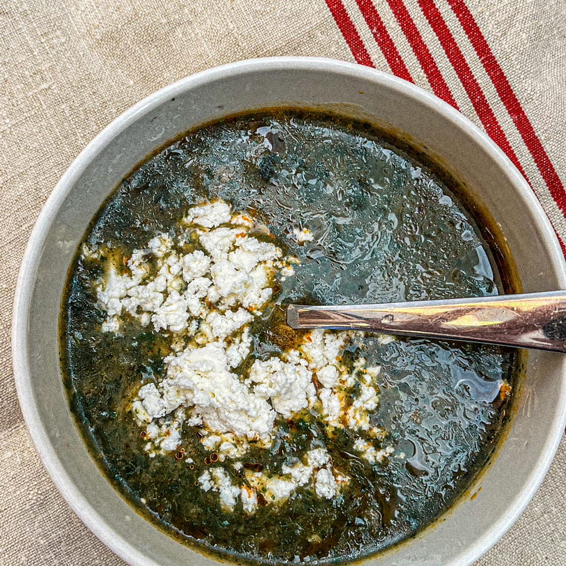 Creamy Nettle Soup Recipe (with Feta Cheese)
