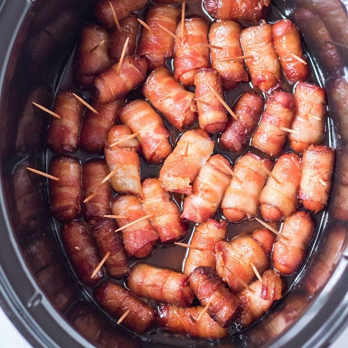 Crockpot Bacon Wrapped Smokies