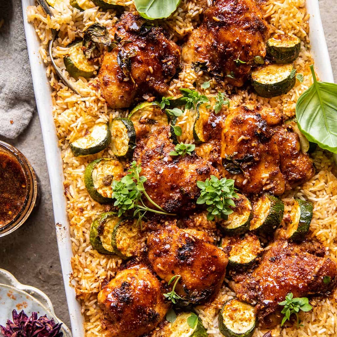 One Pan Chipotle Honey Chicken and Rice