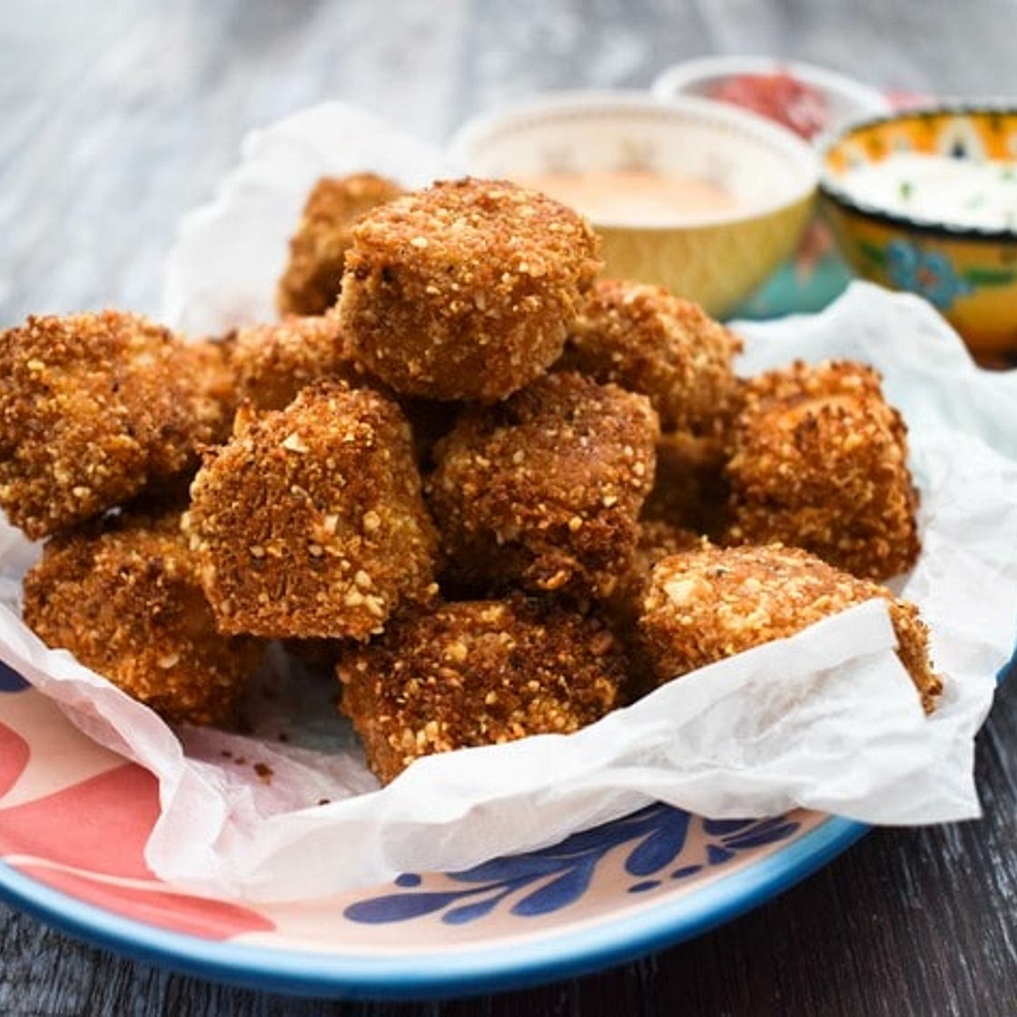 Baked Harissa Popcorn Tofu