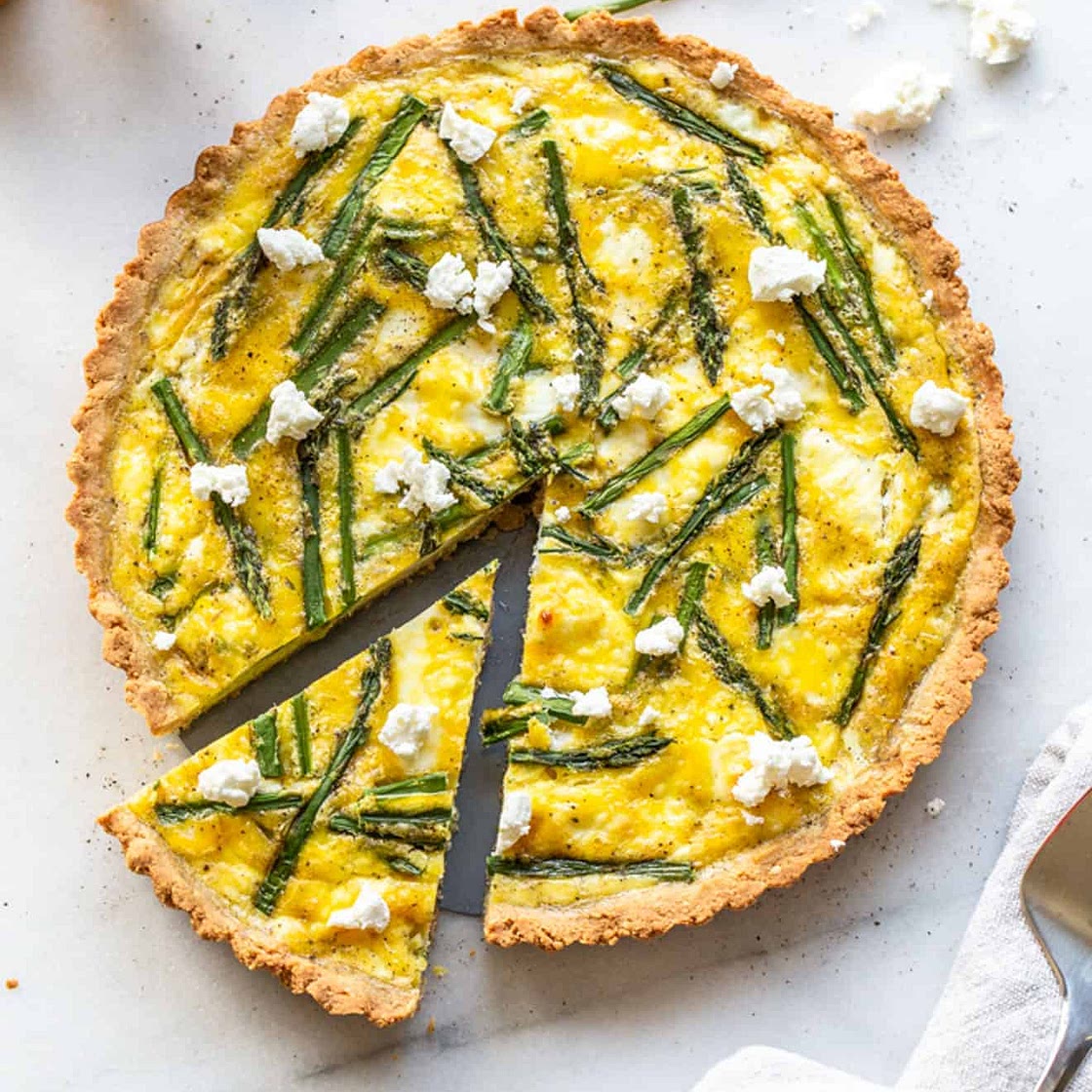 Grain Free Asparagus & Goat Cheese Quiche