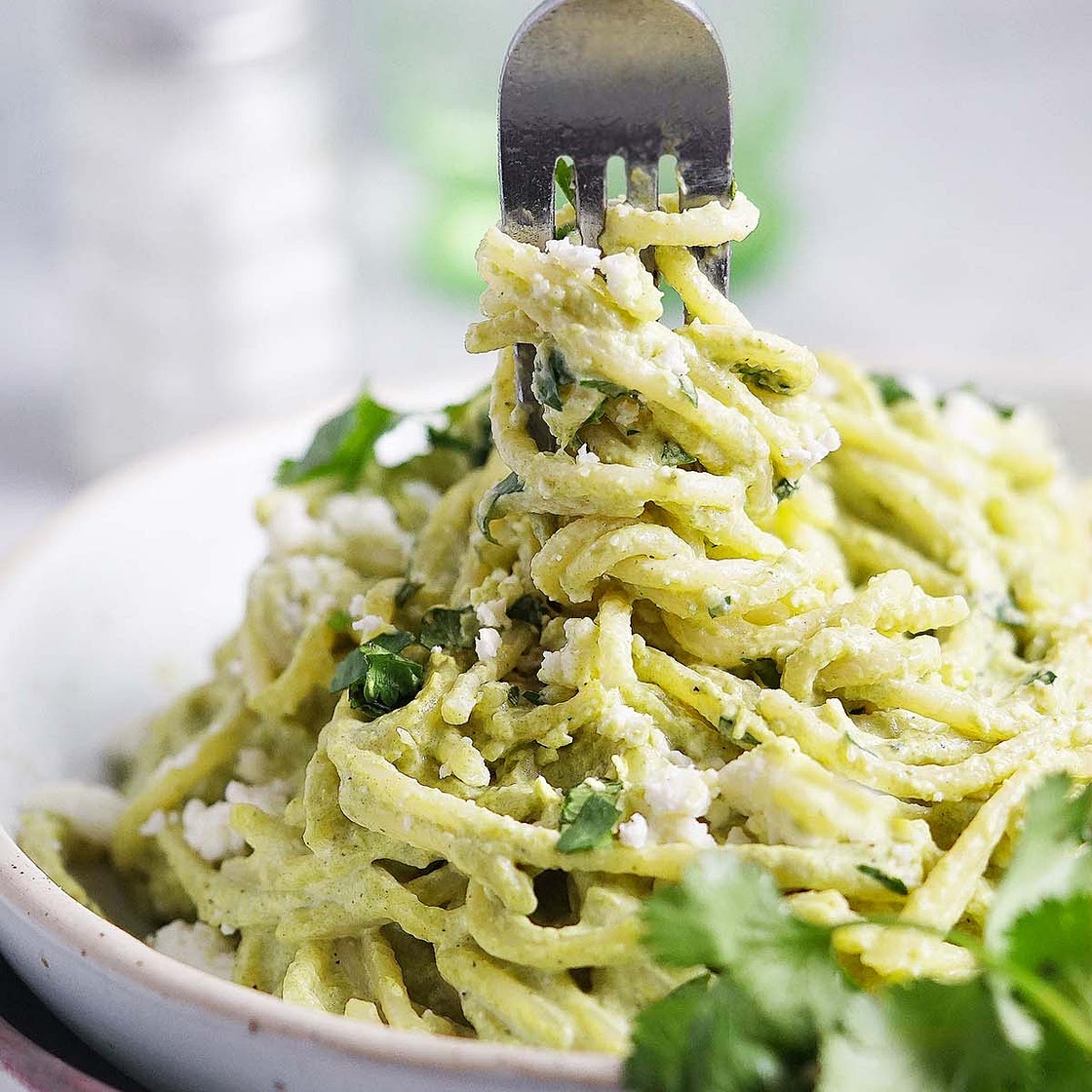 Espagueti Verde (Spaghetti in Poblano Sauce)