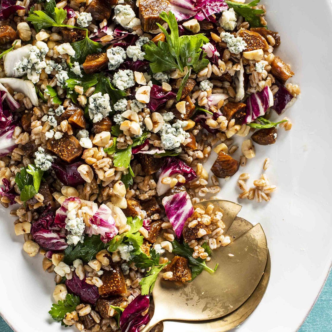 Farro Salad Recipe with Figs + Radicchio