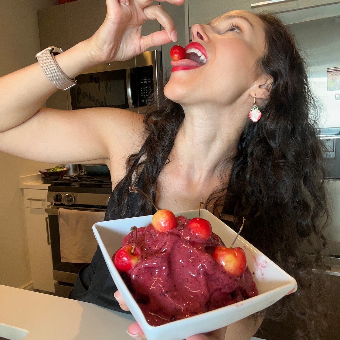 Quick & Creamy Cherry Sorbet