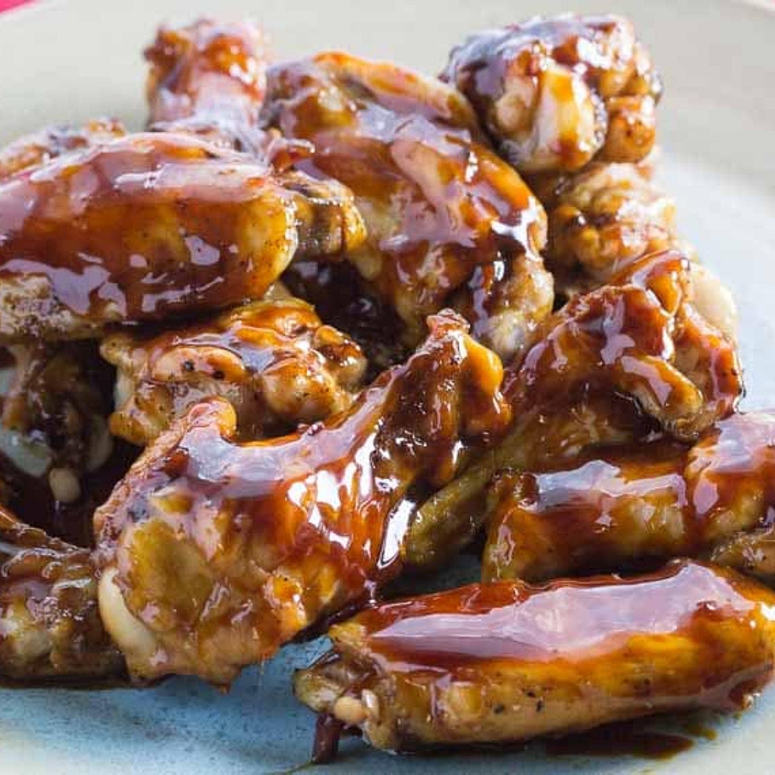 Sticky Maple Ginger Soy Glazed Chicken Wings