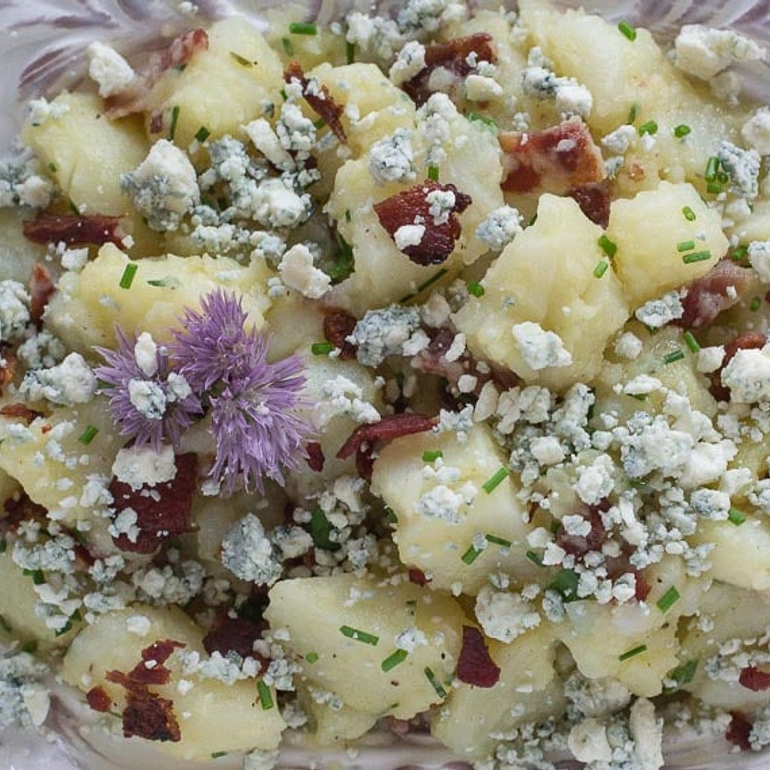 Potato Salad with Bacon, Chives & Blue Cheese