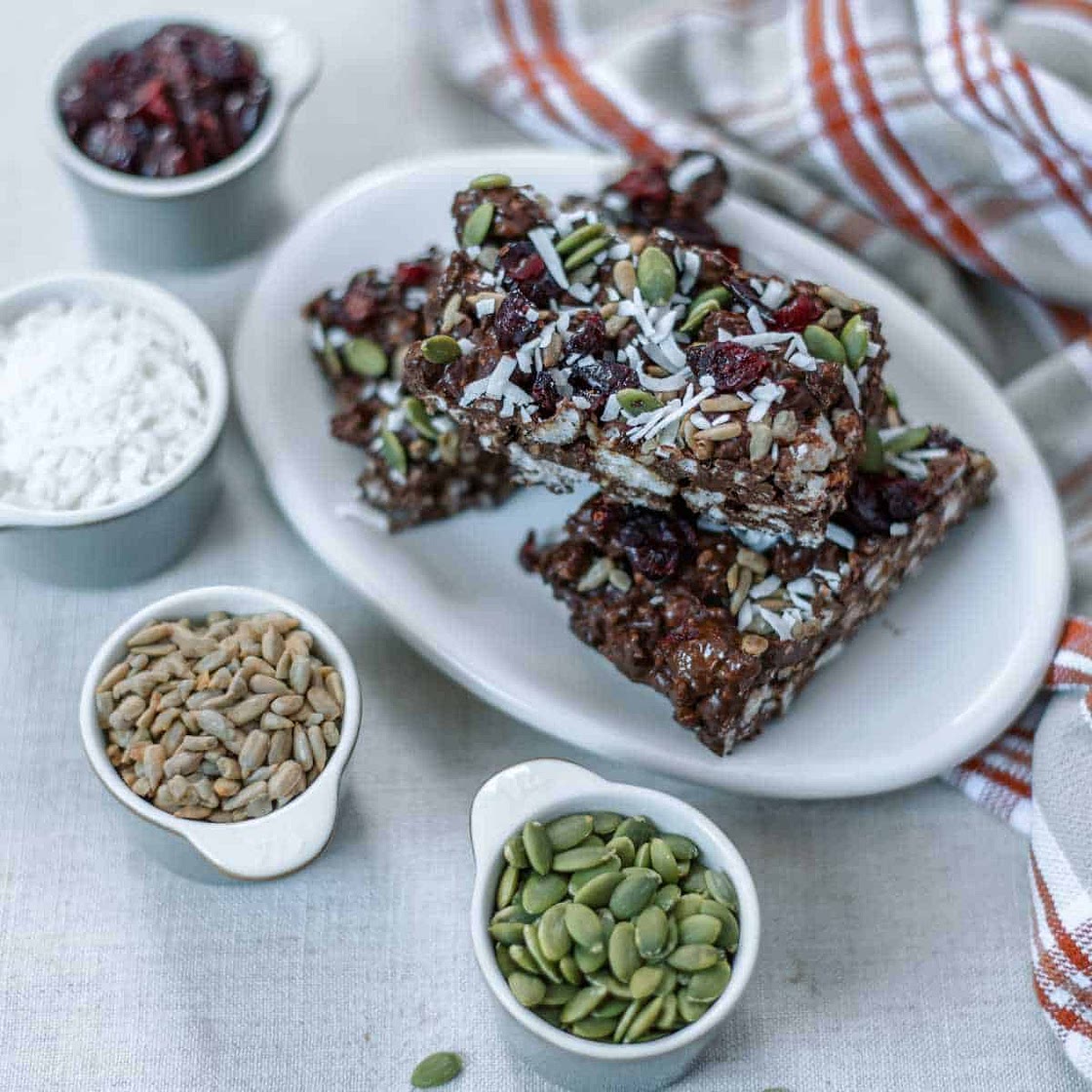 Peanut Butter Chocolate Rice Cake Bars