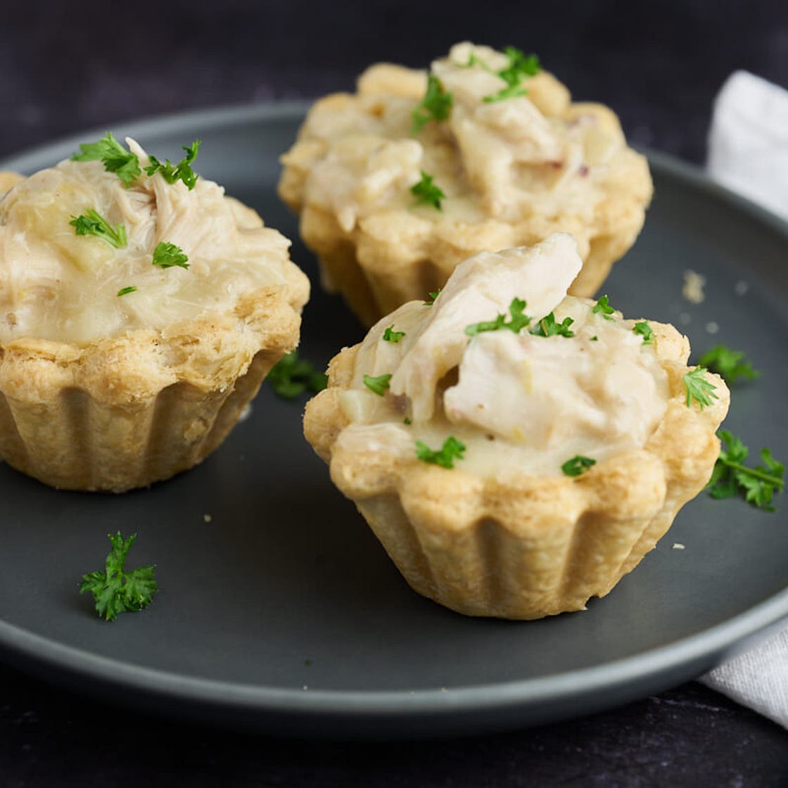 Danish chicken and asparagus tartlets
