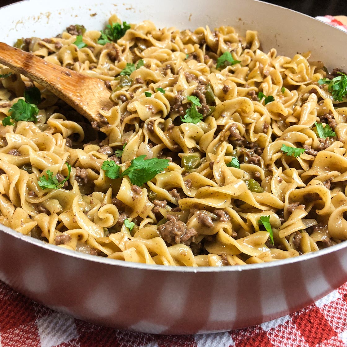 One Skillet Beefy Noodles
