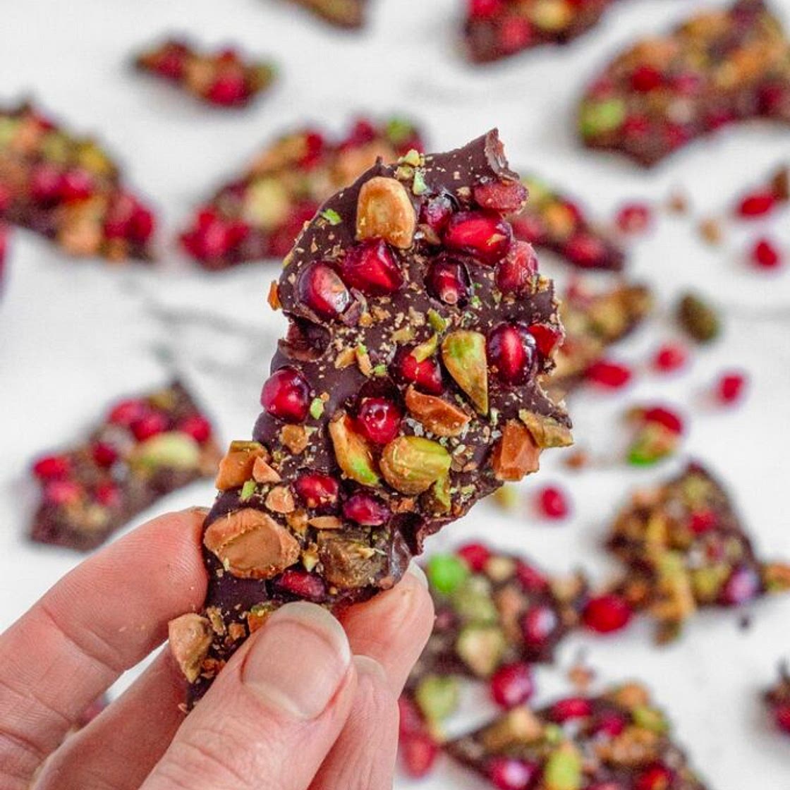 Pomegranate Pistachio Chocolate Bark