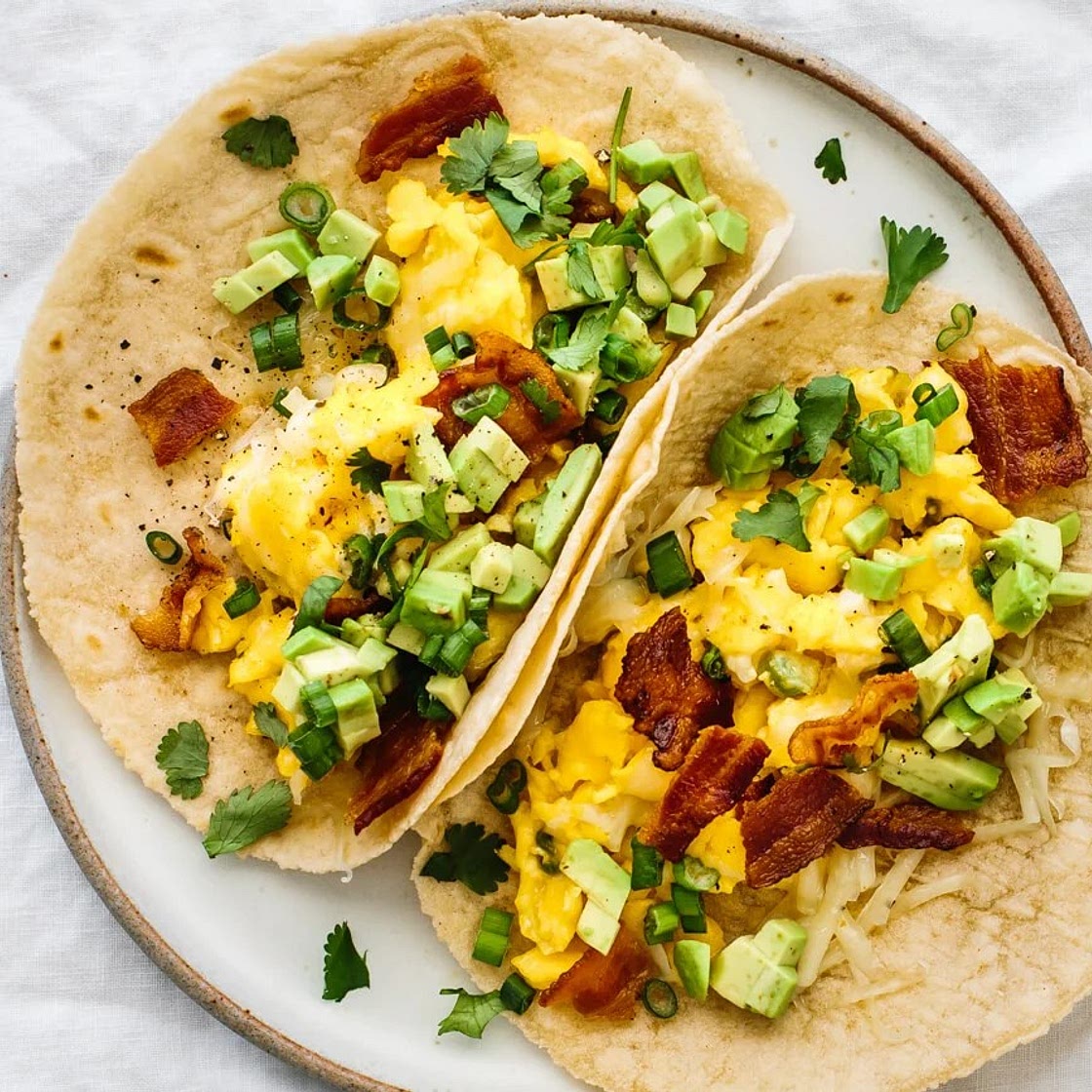 Easy Breakfast Tacos (Bacon, Egg & Avocado)