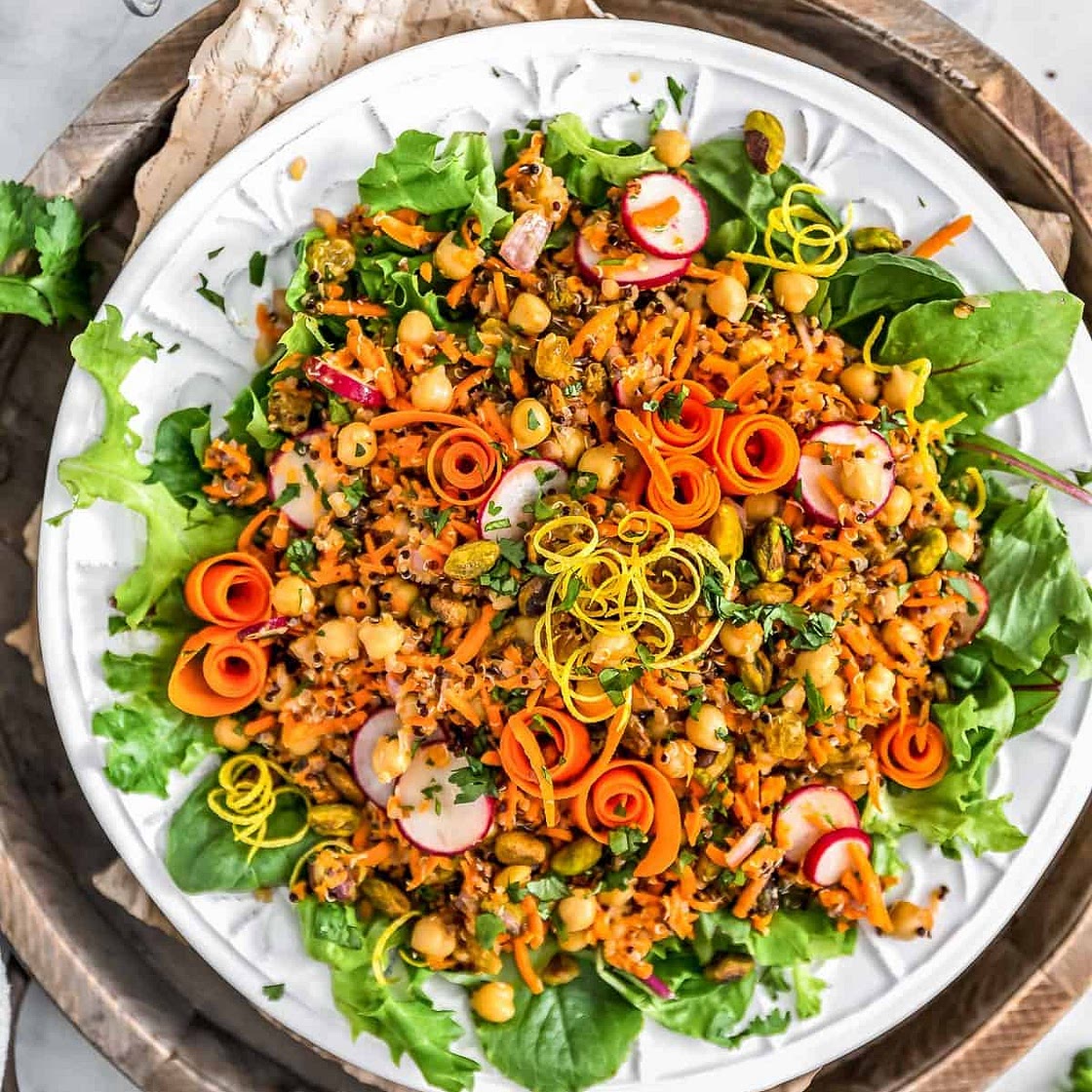 No Oil Moroccan Carrot Quinoa Salad