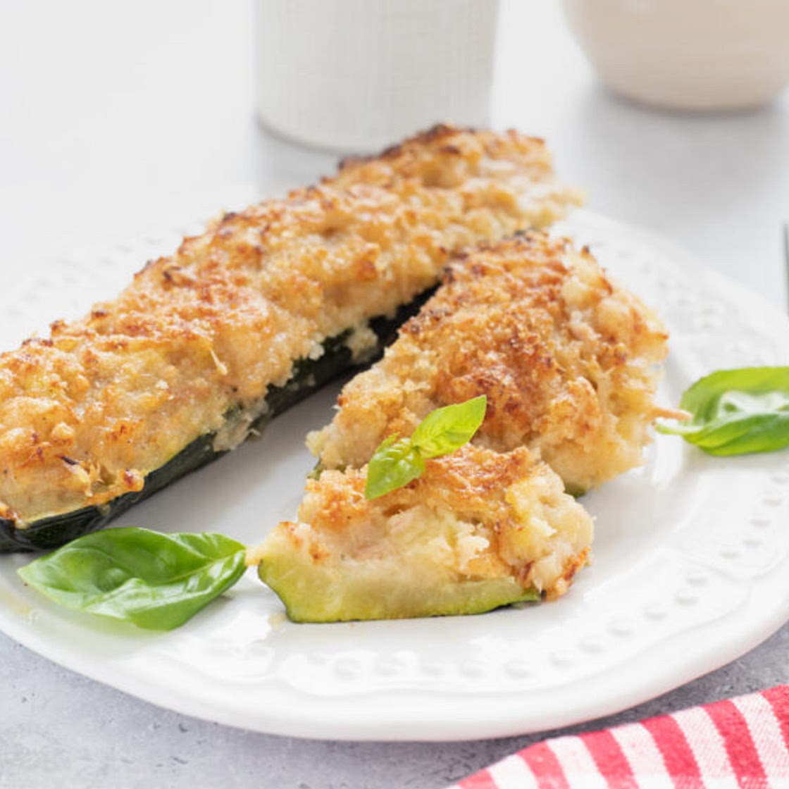 Zucchine ripiene di tonno e patate
